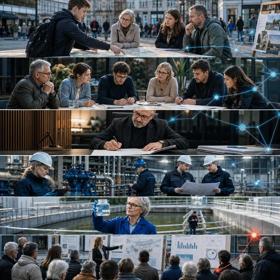 Proces publiczny prowadzi od potrzeby obywatela przez cel, odpowiedzialność i wykonanie do audytu, raportu oraz korekty.
