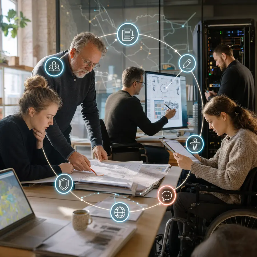 Międzypokoleniowy zespół przygotowuje źródła, dokumenty, grafiki, dostępność i bezpieczną infrastrukturę portalu.