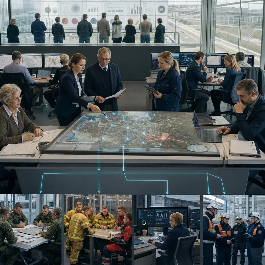 Otwarte centrum analityczne integruje mapę ryzyk i scenariusze, a wykonanie pozostaje po stronie właściwych instytucji.
